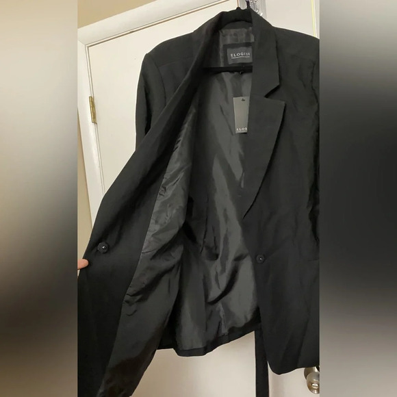 NWT ELOQUII Belted Cutout Detail Blazer Black Size 18 - Picture 11 of 12